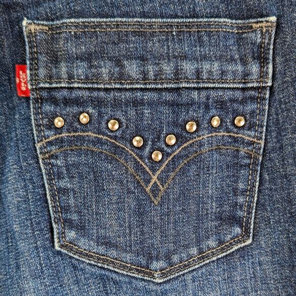 Levi's Women's 515 Bootcut Denim Jeans Studded Back Pocket Dark Wash Size 10 - Picture 9 of 16